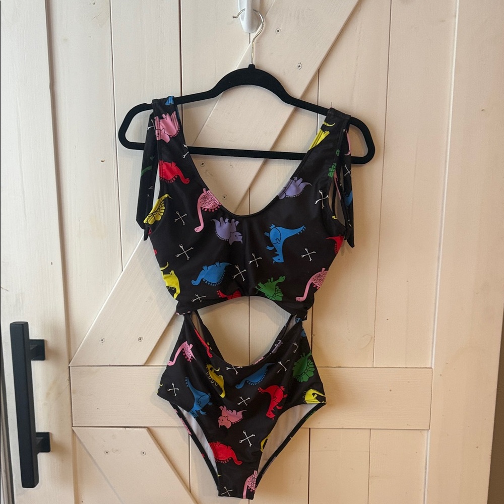 Colorful Dinosaur Print Swimsuit